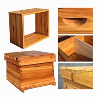 Colmena de abejas de abeto chino con revestimiento de cera, juego completo, colmena estándar con cuadros de panal, equipo de apicultura al por mayor