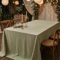 Nappes de table élégantes personnalisées, nappes à motifs rayés romantiques, nappes pour mariage, banquet, fête, décoration de jardin