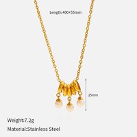 Collier Pendentif Cercle Géométrique en Zircon Plaqué Or 18K en Acier Inoxydable avec Chaîne à Maillons de 16 Pouces, Cadeau Tendance pour Femme