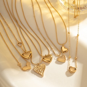 Cao Cấp Của Phụ Nữ Vàng Ngọc Trai Trái Tim Vòng Cổ Mặt Dây Chuyền Với Titan Thép Hợp Thời Trang Vụ Nổ Liên Kết Chuỗi Hàng Ngày Mặc - Product Image 6