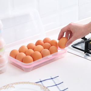 <b>Egg</b> <b>Storage</b> Box 15 Compartment Stackable Plastic With Clip On Lid For Kitchen Refrigerator Use - Product Image 4