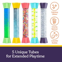 Lot de 5 tubes sensoriels en PVC colorés pour jeu sensoriel, avec mouvement de gouttelettes et mouvement liquide, jouet à bulles, couleurs personnalisables