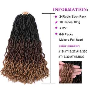 Belleshow 18 pulgadas 24 stands 100g sintético ombre trenzas de pelo dreadlock golden locs rizado África Twist rizos postizos - Product Image 6