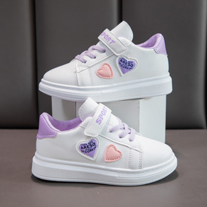 Scarpe da corsa bianche 2025 primavera autunno nuove scarpe Slip-On Casual da bambino in stile coreano - Product Image 2