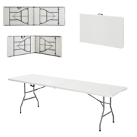 Table pliante légère et portable en plastique de 8 pieds avec poignée de transport pour hôtels et hôpitaux – Promotion usine