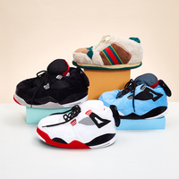 Chaussures Confortables en Peluche Dunk High, Baskets à Bout Rond, pour Intérieur et Extérieur, Taille Unique, Type Pantoufles
