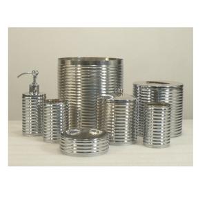 Shining Finished Metal Bathroom Accessories Set Waste Basket Tissue <b>Holder</b> <b>Soap</b> <b>Dish</b> Tumbler Hand Wash Dispenser Set for Home - Product Image 2