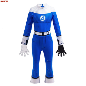 Costume da Cosplay dei <span class=keywords><strong>Fantastici</strong></span> Quattro, Tuta Thing per Carnevale e Halloween, Costume da Supereroe Blu Zentai per Bambini - Product Image 1