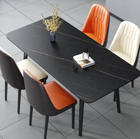 Meubles de restaurant à domicile, table à manger rectangulaire et ensemble de chaises avec 4 ou 6 places