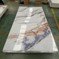 Panneau mural en PVC effet marbre UV, étanche, prix usine, 1220*2440mm, 3mm, panneau UV, feuille de marbre UV