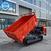 Dumper sur chenilles diesel 1 tonne 4x4 avec moteur, pompe et roulement pour le transport en carrière et l'exploitation minière, livraison gratuite