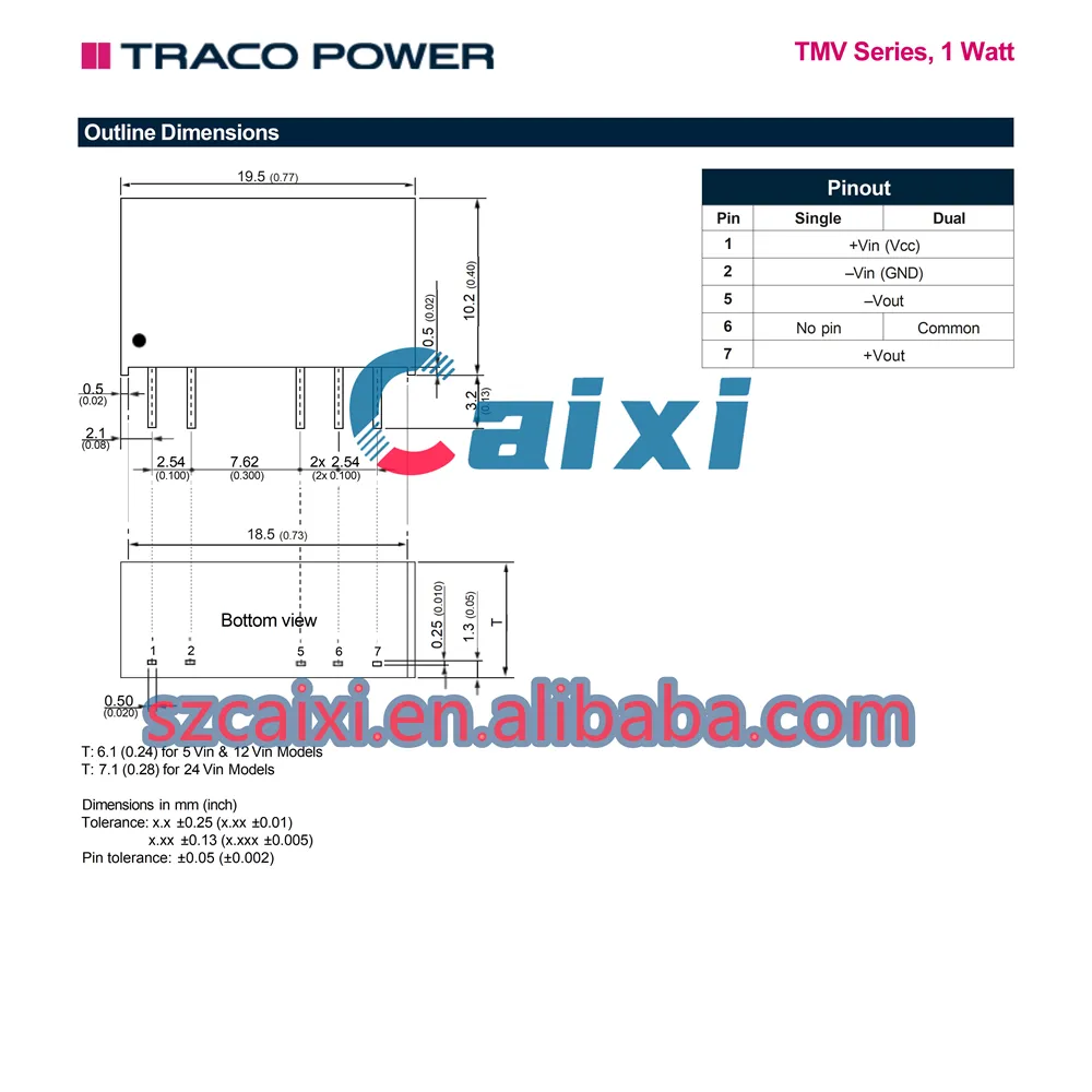 محول عالي الجودة TRACOPOWER وحدة طاقة TMV 0515D