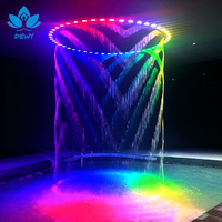 Fontaine numérique programmable DEWY pour extérieur, cascade d'eau, fontaine dansante, contrôle à distance et programmation pour aménagement aquatique d'hôtel