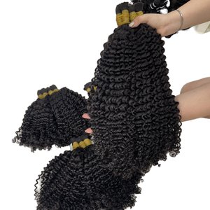 Mèches de cheveux naturels bouclés 100% Remy, double tirage, 12 pouces, pour tresses africaines, en vrac - Product Image 1