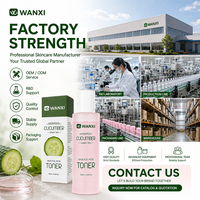 Toner Asam Salisilat Mentimun Organik 100ml OEM ODM Ekstrak Teh Hijau Melembapkan Menghidrasi Mencerahkan Kulit Toner Grosir