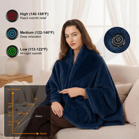 Couverture chauffante USB portable, châle chauffant électrique en polaire douce et fausse fourrure, idéal pour la maison, le canapé et l'hiver