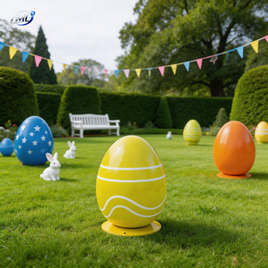 ประติมากรรมไข่ทาสีขนาดใหญ่พิเศษ รูปปั้นตกแต่งเทศกาลอีสเตอร์ขนาดยักษ์ รูปปั้นไข่ทาสีหลากสีขนาดใหญ่พิเศษ ของตกแต่งเทศกาลกลางแจ้ง - Product Image 6