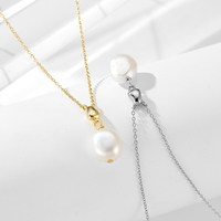 Colares De Perolas Fine Jewelry Collier en argent sterling 925 plaqué or 14 carats avec pendentif en perles d'eau douce de culture Bijoux pour femmes