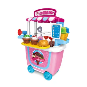 Gioco di ruolo house cart set di giocattoli per gelato in plastica fai-da-te