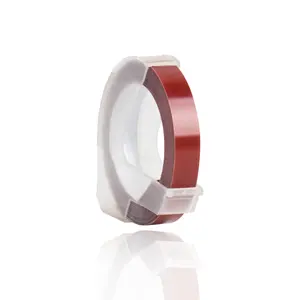 3D kabartma etiket bant Maroon renk 6mm * 3m uyumlu DYMO ve MOTEX