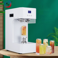Machine de scellage commerciale automatique portable de bureau pour canettes de boissons, scelleuse de canettes de soda non rotative, base réglable, scelleuse de bouteilles à capuchon en aluminium