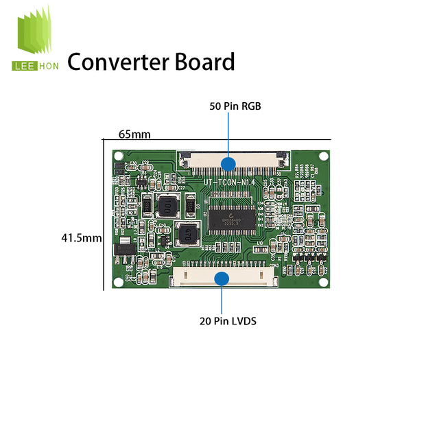 20Pin LVDS to 50Pin TTL LCD Adapter Board LH-TCON-N1.4 Built-in Backlight LCD Converter Board