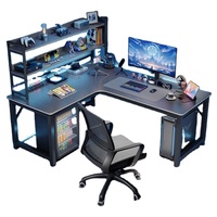 Bureau d'angle ergonomique en forme de L, moderne, pour jeux vidéo, avec étagère, directement de l'usine chinoise