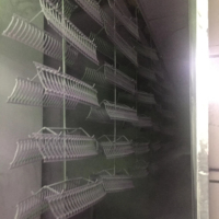 Equipo de pintura automática Línea de pulverización Componentes PLC-Ccore Horno de curado y cabinas de pulverización Línea de producción de revestimiento de motor de bomba