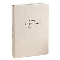 Carnet de Gratitude Minimaliste A5 en Tissu de Lin, Couverture Rigide Cousue, pour Réflexion Quotidienne, Organisateur et Planificateur, Idéal Cadeau