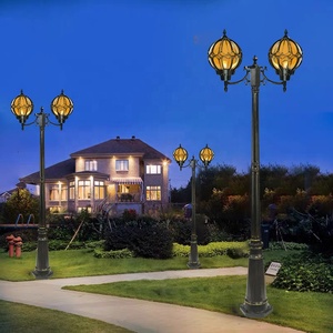 Lámpara de luz de jardín circular de doble brazo LED Ley exterior y jardín paisaje retro patio carril luz de camino - Product Image 2