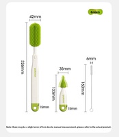 OEM ODM Brosse à biberon multifonctionnelle portable en silicone et acier inoxydable avec poignée pour le nettoyage des tétines et des biberons