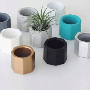 I-0010 DIY Moule en silicone à 3 trous, rond, géométrique, polygonal, pour pot de fleurs, vase, cactus, maison et jardin, style américain - Product Image 6