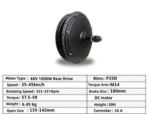 Kit de Motor BLDC de Alto Torque y Alta Velocidad 48v72v 1000w 1500w 3000w para Bicicletas Eléctricas de Alto Rendimiento - Product Image 2