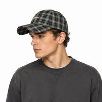 Gorra de Béisbol Casual de 6 Paneles con Correa Ajustable, Visera Curva, Diseño a Cuadros, Unisex, de Alto Rendimiento