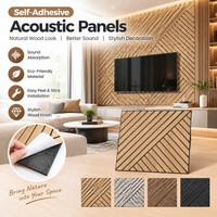 Panneaux muraux acoustiques autocollants en grain de bois, panneaux décoratifs insonorisants pour la maison, le bureau, l'hôtel