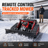 Tondeuse robotisée industrielle LiDAR télécommandée avec évitement intelligent des obstacles, moteur essence 225cc, puissance 1500W, et fonction déneigeuse