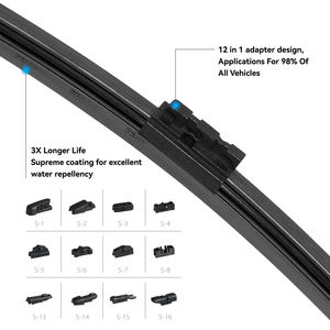 Limpiaparabrisas trasero de Japón, limpiaparabrisas suave silencioso y sin ruido para Toyota <span class=keywords><strong>Honda</strong></span> con adaptador 12 en 1 de construcción duradera - Product Image 2