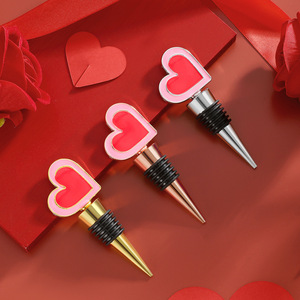 Heart Shaped <b>Wine</b> Stopper Zinc Alloy Gold Silver Rose Gold Sealing Bottle Stopper For Valentine Wedding Gift - Product Image 1