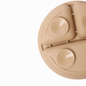 Assiette repas divisée en silicone souple Es-Pro, la plus vendue, sans BPA, de qualité alimentaire, sûre, avec 4 ventouses - Product Image 3