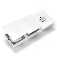 Interruptores y Enchufes de Pared WESA Ultrafinos con Botón Pulsador de 1/2/3 Vías, Enchufe Europeo de 1/2 Vía, Combinación Libre, Diseño Moderno de Lujo