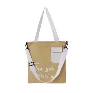 Bolsa de Compras de Lona Reutilizable con Logotipo Personalizado, Bolsa de Hombro de Algodón Orgánico Reciclado con Estampado de Letras - Product Image 4