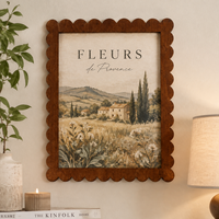 Cadre photo en bois festonné 8*12 pouces avec bord ondulé, support photo rustique pour décoration murale, affichage d'œuvres d'art personnalisées
