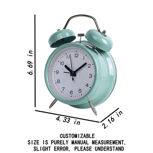 Reloj con campana de Metal de doble anillo de 4 pulgadas, <span class=keywords><strong>alarma</strong></span> de sonido grande con retroiluminación, diseño tradicional, pantalla de aguja de movimiento de cuarzo - Product Image 6