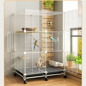 Groothandel goedkope prijs vogelkooi grote grote dierenkooi voor duiven parkieten kanaries kweek met wielen - Product Image 1