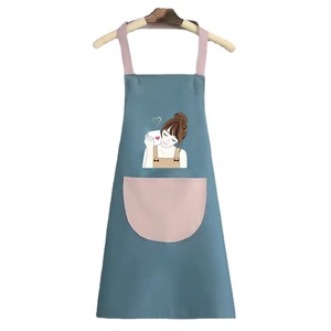Delantal sin mangas de seda azul, talla única, impermeable, a prueba de aceite, con bolsillos fáciles de limpiar para uso en la cocina - Product Image 4