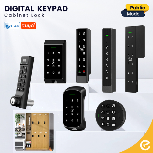 Gym Office Digital Combination Code Nfc Rfid Furniture Drawer TTlock Electric Cam Cabinet Lock Handle Smart Locker Lock System