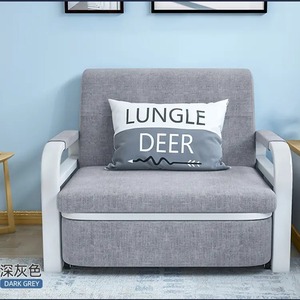 Sofá Cama Plegable Moderno de Madera, Tres Plazas, con Tapizado de Algodón Suave, para Sala de Estar, Hotel, Dormitorio, Diván Multifuncional - Product Image 2