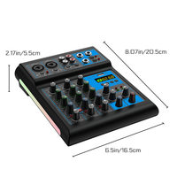 Mixer Audio TopYun con Scheda Audio per Registrazione su Computer, Mixer per Streaming Live e Uso Domestico, Tipo-C Professionale per DJ con Illuminazione RGB
