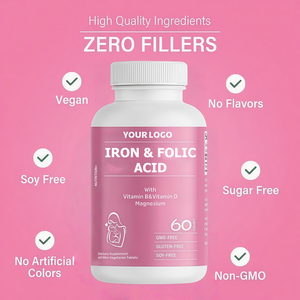 Rainwood OEM diskon besar produk besi banyak dan seng suplemen Vitamin B9 tablet asam folat DHA untuk kehamilan - Product Image 3