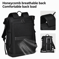 Sac à dos professionnel pour ordinateur portable, grande capacité, en tissu Oxford imperméable, à rabat supérieur, idéal pour les voyages d'affaires urbains, directement de l'usine